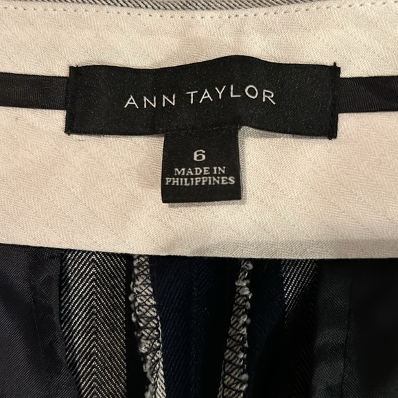Ann Taylor Wide Leg Pant navy silver Size 6 - Picture 2 of 5